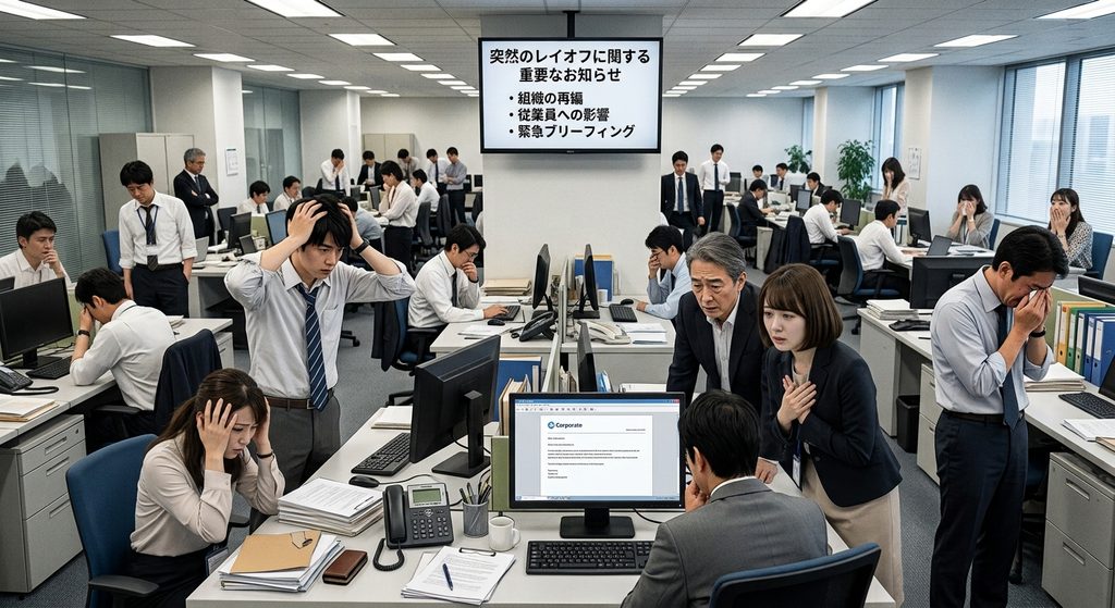 レイオフになってショックを受ける社員